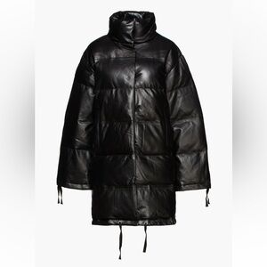 Leather Puffy Coat